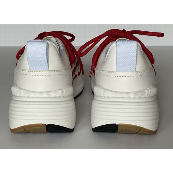 Bottega Veneta Mens Leather White/Red Sneakers 8.5 US (41.5 Eu) 578305 NIB $990 main image 6